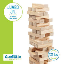 Load image into Gallery viewer, Giant Tumbling Timber Toy - Jumbo JR. Wooden Blocks Floor Game for Kids and Adults, 56 Pieces, Premium Pine Wood, Carry Bag - Grows to Over 4-feet While Playing, Life Size
