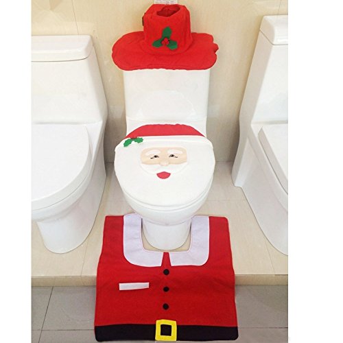 Chenyouwen Christmas Ornametns Decoration Pendant Drop Ornametns Fancy Christmas Decoration Happy Santa Toilet Seat Cover Rug Bathroom Set