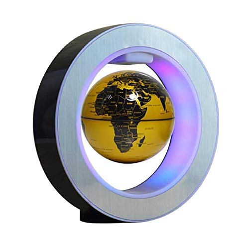 Levitation Floating Globe Rotating Magnetic Desk Gadget Decor World Map Office Home Decoration Fashion Cool Tech Gifts (Gold)