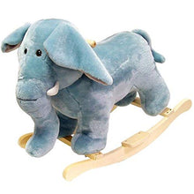 Load image into Gallery viewer, Happy Trails Elephant Plush Rocking Animal Grey/Tan, 27&quot;Lx14.25&quot;Wx20&quot;H

