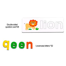 Load image into Gallery viewer, Cuteam Cognition Cards Blocks Set, Kid Wooden English Letter Cognition Cards Blocks Spelling Game Early Education Toy Multicolor
