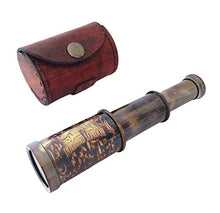 Load image into Gallery viewer, 6&quot; Antique Maritime Brass Dolland London Telescope Vintage Spyglass Marine Collectible in Leather Cover
