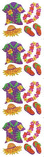 Load image into Gallery viewer, Jillson Roberts Prismatic Stickers, Mini Hawaii Shirts and Leis, 12-Sheet Count (S7313)
