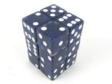 Load image into Gallery viewer, Blue Gliter Standard Dice D6 16mm 12 Dice
