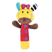 Baby Rattle, Colorful Baby Rattles Cartoon Stuffed Animal Plush Hand Rattle Baby Rattle Stick Plush Appeasing Toys(#3)