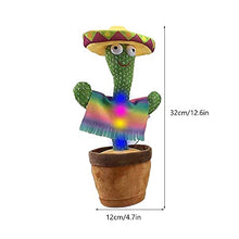Load image into Gallery viewer, SFOOS Dancing Cactus Plush Toy, Fun and Cute Early Education Toys, Dance + Music + Recording + LED (120 Songs + LED) Singing Cactus, for Home Decoration and Children&#39;s Play
