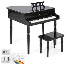 Load image into Gallery viewer, Best Choice Products Kids Classic Wood 30 Key Mini Grand Piano Musical Instrument Toy W/ Bench, Shee
