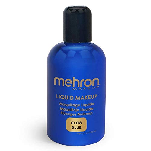 Mehron Makeup Liquid Face and Body Paint (4.5 oz) (GLOW BLUE)