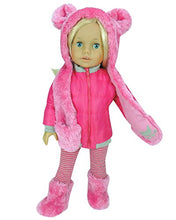 Load image into Gallery viewer, Sophia&#39;s Doll Clothes 4 Pc. Set of Pink Polar Bear Hat, Boots, Fuchsia Jacket &amp; Matching Leggings 18 Inch Doll Winter Outfit: 4 Pc Fuchsia Doll Coat, Leggings, Polar Bear Doll Hat &amp; Boots
