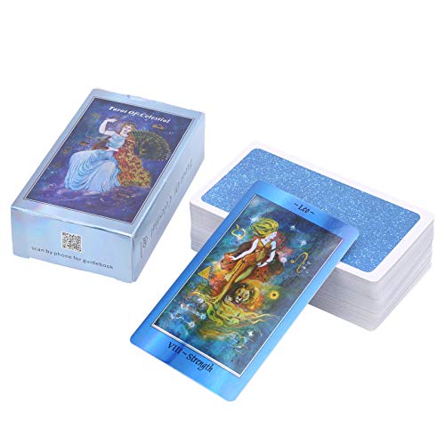Junlucki Mystical Tarot Cards | Hologram Paper Tarot Cards Deck | Fortune Telling Family Interactive Board Game Fate Divination Card for Marriage/Health/Fortune Predictions (English Language)