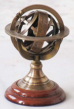 Load image into Gallery viewer, Mahira Nautical Antique Finish Solid Brass Zodiac Globe Sphere Armillary 43 cm/Compass A

