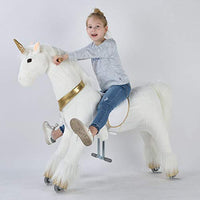 Ufree Unicorn Ride on Toy for Girls as Great Birthday Gift Large Mechanical Pony Horse with 44 inch Height for Everyone Above 6 Years Old Great Birthday Gifts