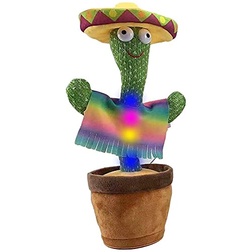 SFOOS Dancing Cactus Plush Toy, Fun and Cute Early Education Toys, Dance + Music + Recording + LED (120 Songs + LED) Singing Cactus, for Home Decoration and Children's Play