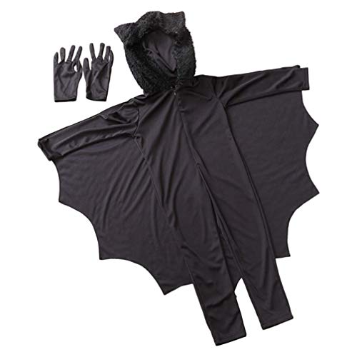 KESYOO Kids Party Costume Children Animal Bat Cosplay Costume XL Black