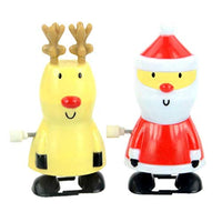 NUOBESTY 2pcs Christmas Wind Up Toys Walking Toys Clockwork Dolls Toys for Toddler Kids Children Gift Party Favors
