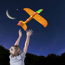 Load image into Gallery viewer, Airplane Toys, 3 Pack LED Light Up Glider Airplane, 18.89&quot; Large Throwing Foam Plane, 2 Flight Mode Glider Plane Aerobatic Foam Airplane for Kids, Kids Outdoor Sport Game (Random Color)
