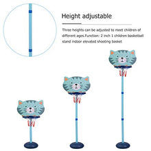 Load image into Gallery viewer, IMIKEYA 1 Set Indoor Basketball Hoop for Kids Toddlers Adjustable Height Basketball Hoop Toy Game Set, Blue Tiger
