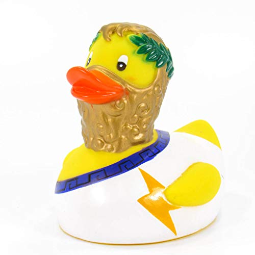 Yarto Famous & Historical Rubber Duck Bath Toys | Educational | Child Safe | Tested for Ages 0+ | Collectable | Party Favors | Cake Toppers (Zues)