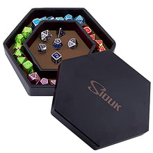 Load image into Gallery viewer, SIQUK Dice Tray with Lid Hexagon Dice Rolling Tray Dice Holder for Dice Games Like RPG, DND and Other Table Games, Camel
