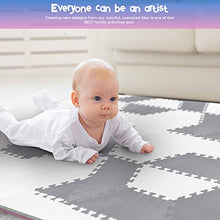 Load image into Gallery viewer, Red Suricata Playspot Foam Hexamat  Geo Interlocking Baby Play Mat - Baby Playmat for Kids, Infants &amp; Toddlers  79 x 60 or 74 x 63 Rubber Foam Floor Puzzle Mats Tiles (Ghost White/Grey
