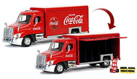Coca-Cola 1/50 Beverage Delivery Truck with 2 Sliding Doors, Handcart and 2 Bottle Cases