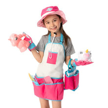 Load image into Gallery viewer, Play ACT Unicorn Kids Gardening Tool Set Toy Includes Watering Can and Planter, Sun Hat, Gloves, Apron and Kids Gardening Kit Like Shovel, Rake and Trowel, Outdoor Play Gardening Gifts (Unicorn)
