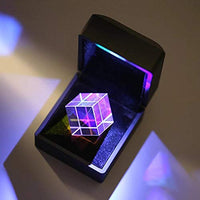 WSF-Prism, 1pc 20x20x20 Color-Collecting Prism 6-Sided Cube with Light Box Color Prism Square Prism Optical Glass Lens Cross Dichroic Mirror