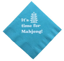 Load image into Gallery viewer, Mah Jongg Mahjong Napkins Beverage Cocktail Size 20 Count Paper Multi Colored Pink Green Blue and Orange
