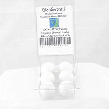Load image into Gallery viewer, Vanilla Opaque 25mm (1 Inch) Glass Marbles Pack of 6 Wondertrail

