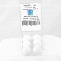 Vanilla Opaque 25mm (1 Inch) Glass Marbles Pack of 6 Wondertrail
