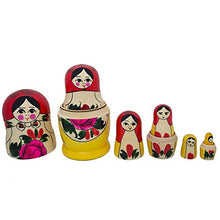 Load image into Gallery viewer, BestPysanky Set of 6 Traditional Semenov Matryoshka Wooden Russian Nesting Dolls 5.5 Inches
