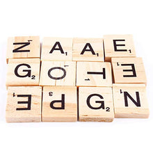 Load image into Gallery viewer, 100Pcs Scrabble Letters for Crafts Wood Letter Tiles A Z Capital Letters Scrabble Tiles Alphabet Wooden Pieces for Crafts, Pendants, Spelling

