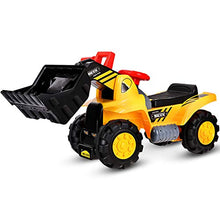 Load image into Gallery viewer, Costzon Kids Ride On Construction Bulldozer, Outdoor Digger Scooper Pulling Cart W/Front Loader Digger Horn Underneath Storage, Children Pretend Play Truck Toy (Yellow)
