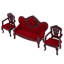 Load image into Gallery viewer, Dollhouse Miniatures, Dollhouse Sofa, Red Wooden Dollhouse Couch for Kids Home
