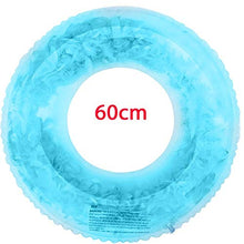 Load image into Gallery viewer, Jiaye Cartoon Anime Keychain Summer Beach Swim Circle Float Water Pool Party Inflatable Swimming Ring Float Round Feather Sequins Rings (Color : Blue 60cm)
