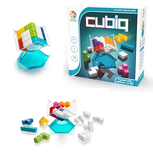 SmartGames Cubiq 3D Cube Building Game for 1 or 2 Players Ages 7 - Adult