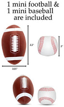 Load image into Gallery viewer, Inflatable Two Sided Football &amp; Baseball Target Set - Includes One Inflatable 5 Foot Tall Target (Football Player on one side and Baseball Catcher on 2nd Side), a Soft Mini Football and Mini Baseball
