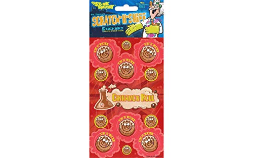 Dr Stinky's CINNAMON ROLL Scratch-and-Sniff Stickers, 4 packs of 2 sheets 4 x 6 3/4, 26 stickers