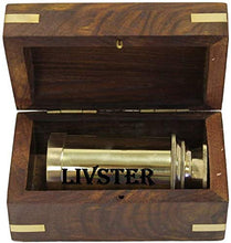 Load image into Gallery viewer, 6&quot; Solid Brass Handheld Telescope - Nautical Pirate Spy Glass with Wood Box
