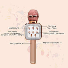 Load image into Gallery viewer, Children Wireless Karaoke Microphone, Kids Singing Music Player with LED Light, Birthday Gifts for 3-15Y, Portable Live Stream Bluetooth Microphone(Rose Gold)
