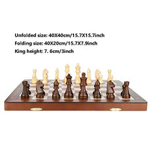 Load image into Gallery viewer, QIAOLI International Chess Wooden Chess, High-end Exquisite Magnetic Foldable Chess Set, 15.7inch, Used for Adults and Children, Teaching, Travel, Gifts Chess Set

