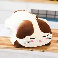 Cute Cat Pillow Kitten Plush Toy Stuffed Animal Pet Kitty Soft Cats Body Plush Pillow for Kids (Brown, 23.6