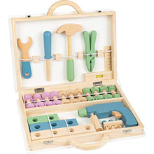 Load image into Gallery viewer, small foot wooden toys Premium Nordic Toolbox 43 Piece Playset Designed for Children Ages 3+ Years, Multicolored (11505)
