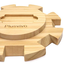 Load image into Gallery viewer, Mexican Train Hub, Plusvivo Solid Pine Wooden Hub for Mexican Train Dominoes Accessories &amp; Mexican Train Dominoes Set with Felted Bottom - 6.5&quot; X 6.5&quot; X 0.59&quot;
