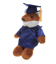 Load image into Gallery viewer, Plushland Fox Plush Stuffed Animal Toys Present Gifts for Graduation Day, Personalized Text, Name or Your School Logo on Gown, Best for Any Grad School Kids 12 Inches(Navy Cap and Gown)
