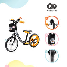 Load image into Gallery viewer, Kinderkraft Balance Bike Space, Kids First Bicycle, No Pedals, 11 inches Wheels, with Ajustable Seat, Footrest, Accessories, Bag, Bell, for Toddlers, from 2 Years Old to 77 lbs, Orange

