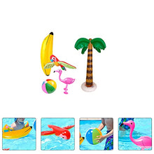 Load image into Gallery viewer, Toddmomy 5Pcs Inflatable Palm Trees Flamingo Toys Inflatable Colorful Beach Balls Banana Flying Parrot Inflatable Summer Beach Toys Pool Party Playthings for Hawaii
