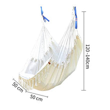 Load image into Gallery viewer, JTYX Hammock Swing Chair Hanging Rope Hanging Chair with 2 Cushions Tassel Swing Seat with Pocket for Indoor, Outdoor, Garden, Balcony Swing Maximum Load 150kg
