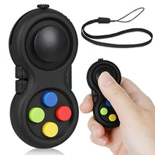 Load image into Gallery viewer, VCOSTORE Fidget Pad Fidget Buttons Controller, Fidget Toys for Anxiety Stress Relief Toys for Kids Adults with ADD ADHD (Black &amp; Mix)
