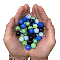 MANSHU 60 Pieces Glass Marbles for Marble Games, 0.63 inch , 4 Colors.